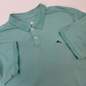 Tommy Bahama Mens Seafoam Green Supima Cotton Blend Short Sleeve Polo Shirt XL